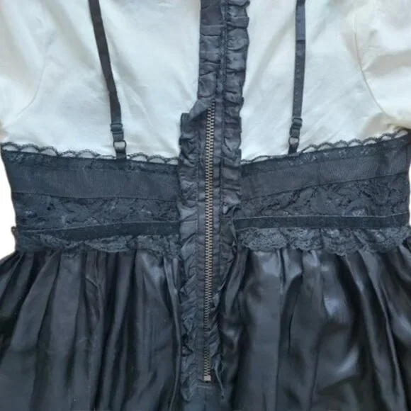 Short Black and White Baby Goth Dress Size Large - Picture 4 of 5
